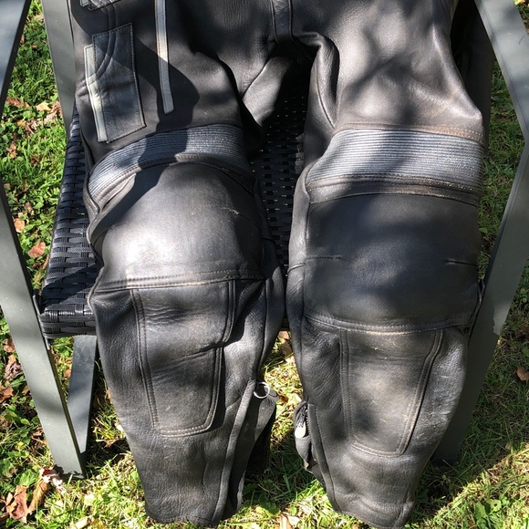 AGV  Black Leather Motorcycle Suit - Picture 7 of 9